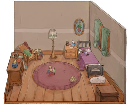 Bedroom Layout for ‘A Winter’s Loss’ Short Film