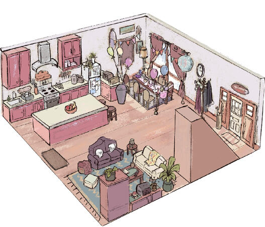Interior Layout concept for ‘Piece of Cake’ Short Film Pitch