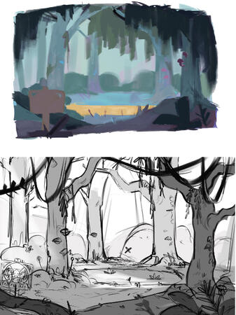 Environment Explorations for ‘Piece of Cake’ Short Film Pitch
