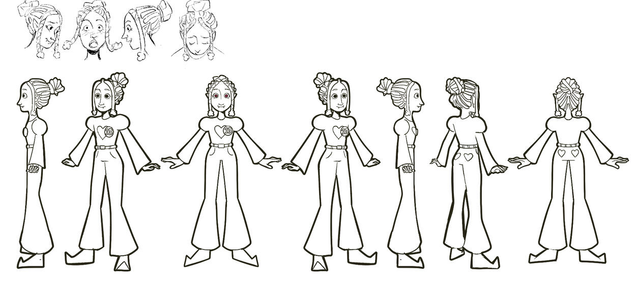 Character Turnaround for ‘Piece of Cake’ Short Film Pitch