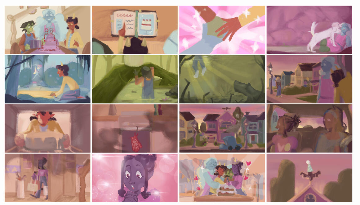 Colour Script for 'Piece Of Cake" Short Film Pitch