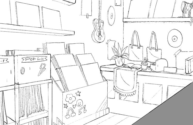 Record Store Layout - Lines